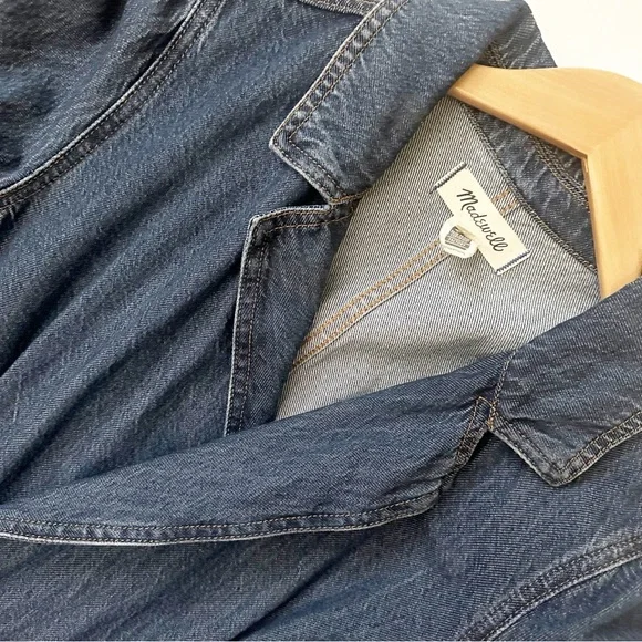 Madewell Denim Tailored Jumpsuit in Norvell Wash Size 6 - Picture 7 of 13